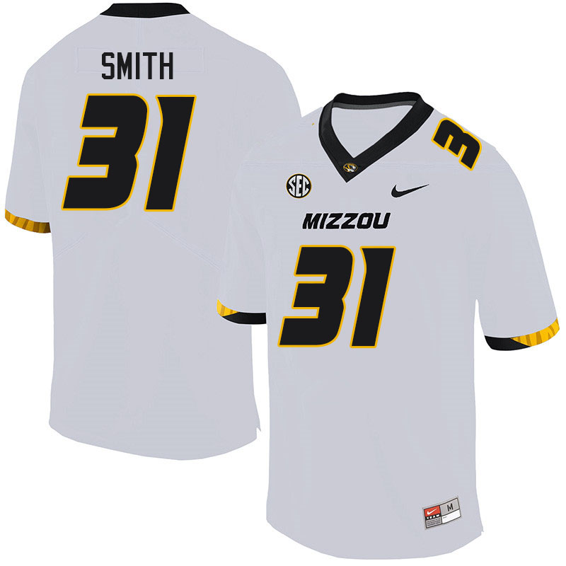 Men #31 D'ionte Smith Missouri Tigers College Football Jerseys Sale-White - Click Image to Close